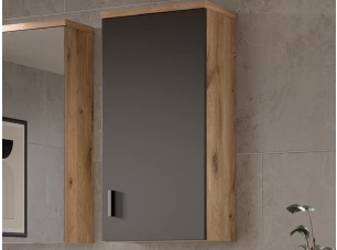 Závesná kúpeľňová skrinka Grado, dub nox/šedá