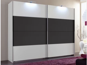 Šatníková skriňa s posuvnými dverami Nora, 225 cm, doskový dub/biela