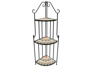 Rohový regál Mosaic, čierny/zelený