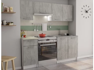 Kuchynský blok Irma, biela / sivý betón