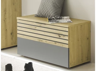 Predsieňová lavica s botníkom Milan, dub artisan/šedá