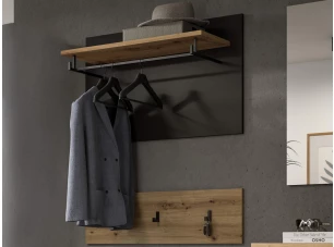 Dvojdielny šatníkový panel Cano, 80 cm, šedá/dub artisan