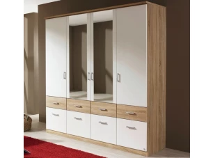 Šatníková skriňa Bremen, 181 cm, dub sonoma/biela