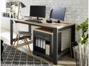 Písací stôl Jasmin, grafit/dub