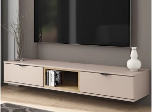 Závesný TV stolík Avola, béžová kašmír/dub cremona
