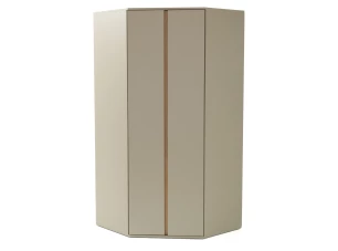 Rohová šatníková skriňa Lucky, eukalyptovo zelená/baltský dub