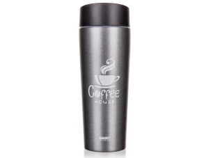 Cestovný termohrnček Coffee 350 ml, šedý