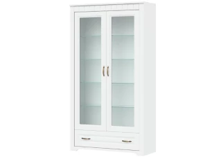 Široká vysoká vitrína Atik, biela