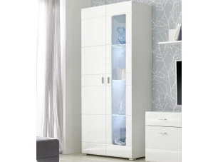 Vysoká vitrína Enrique, biely lesk