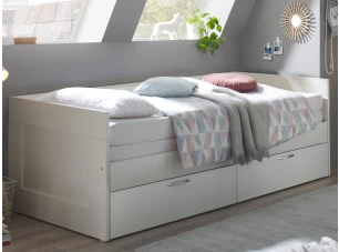 Rozkladacia posteľ so zásuvkami Leporolo 90x200 cm, biela mat