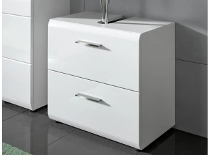 Koupelňová skrinka pod umývadlo Ice, biela lesk