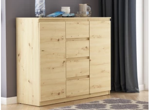 Široká komoda so 4 zásuvkami Carlos, dub artisan, 120 cm