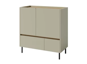 Komoda so zásuvkami Lucky, 95 cm, eukalyptovo zelená/baltský dub