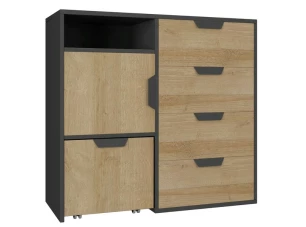 Komoda Nano, dub/grafit