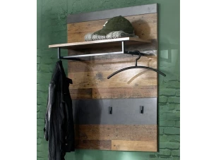 Predsieňový vešiakový panel Indy, vintage optika