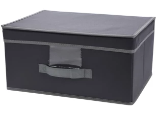 Úložný box s vekom 39x29 cm, tmavo šedá látka