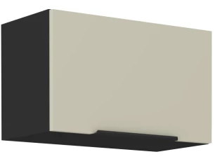 Horná výklopná kuchynská skrinka Arona, 60 cm, kašmírová/čierna