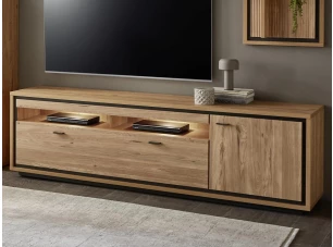 Široká TV skrinka Flores, dub gustavson/antracit