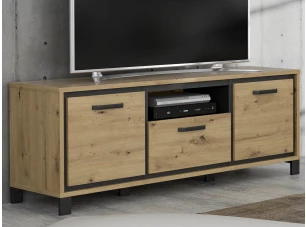TV skrinka Trondheim 158 cm, dub artisan/dub čierny