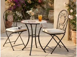 Záhradný set Mosaic, čierny/červený