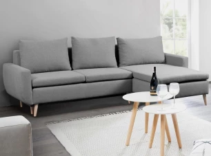 Rohová sedacia súprava Enjoy, sivá látka