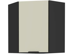 Horná rohová kuchynská skrinka Arona, 60/60 cm, kašmírová/čierna