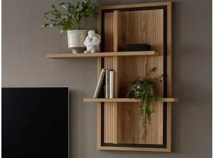 Nástenný panel s policami Flores, dub gustavson/antracit