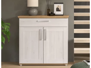 Skrinka s policami/botník Verona, sibírsky smrekovec/dub artisan