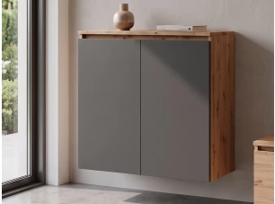Nástenná skrinka Asko Living, 75 cm, dub artisan/antracit