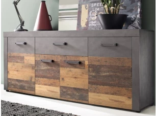 Široká komoda Indy, vintage optika