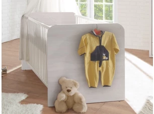 Detská postieľka Luca 70x140 cm, bielená pínia