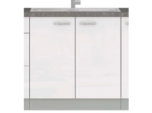 Kuchynská drezová skrinka Bianka 80ZL, 80 cm, biely lesk