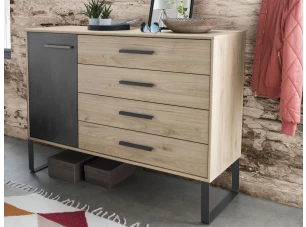 Komoda so zásuvkami Brüssel 120 cm, kamenný dub/šedá