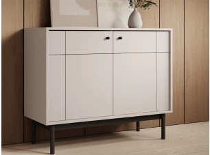 Skrinka 2-dverová Japandi, 104 cm, béžová kašmír