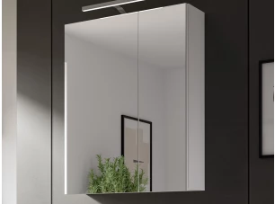 Kúpeľňová zrkadlová skrinka Vira, 60 cm, biela