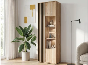Vitrína Arank 63 cm, dub mauvella/čierna