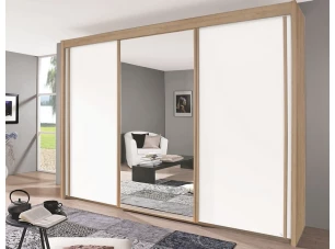 Šatníková skriňa Imperial, 250 cm, dub sonoma/biela