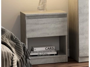 Skrinka /nočný stolík Carlos 401S, šedý beton