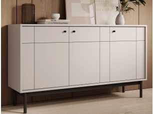 Skrinka 3-dverová Japandi, 154 cm, béžová kašmír