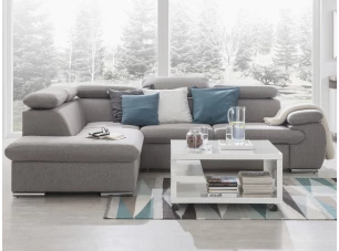 Rohová sedacia súprava Viera, svetlo šedá tkanina, ľavý roh