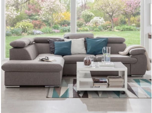 Rohová sedacia súprava Viera, svetlo šedá tkanina, ľavý roh