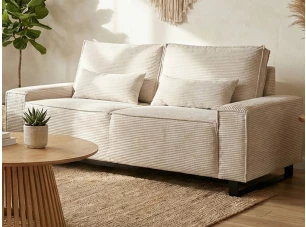 Dvojmiestna pohovka Cassino, krémová štruktúrovaná látka