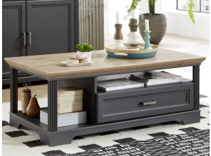 Konferenčný stolík so zásuvkou Jasmin, grafit/dub
