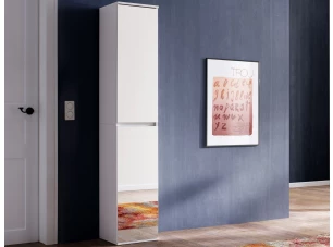 Zrkadlová viacúčelová skriňa s policami Mirror, 37 cm, biela