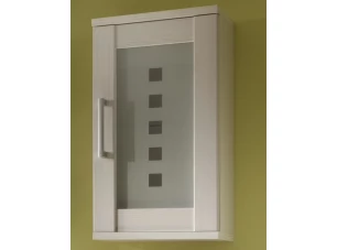 Kúpeľňová závesná skrinka Poseidon, bielený smrekovec