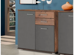 Skrinka so zásuvkami Mike, vintage optika dreva