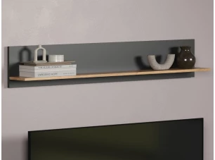 Nástenná polica Esteban 150 cm, antracit/dub evoke