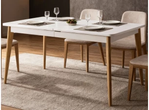 Rozkladací jedálenský stôl Nordi 140x80 cm, dub/biely