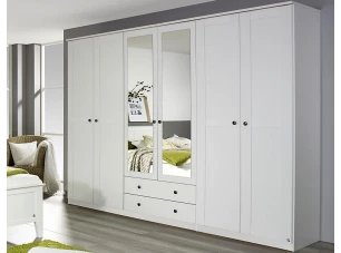 Šatníková skriňa Rosenheim, 271 cm, biela