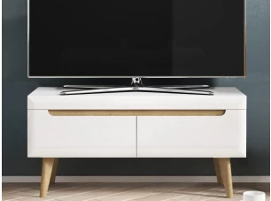 Televízna skrinka Nordi, 107 cm, dub riviera/biely lesk